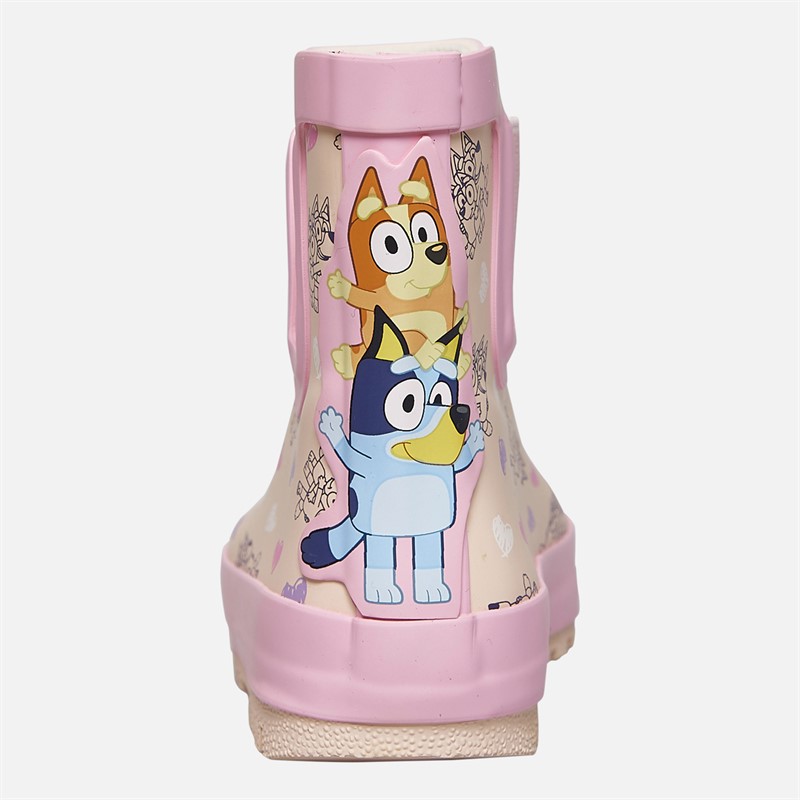 Bluey Girls Chelsea Boots Wellies Pink/Multi
