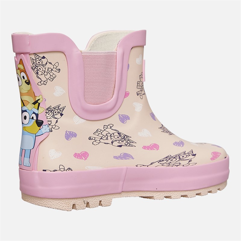 Bluey Girls Chelsea Boots Wellies Pink/Multi