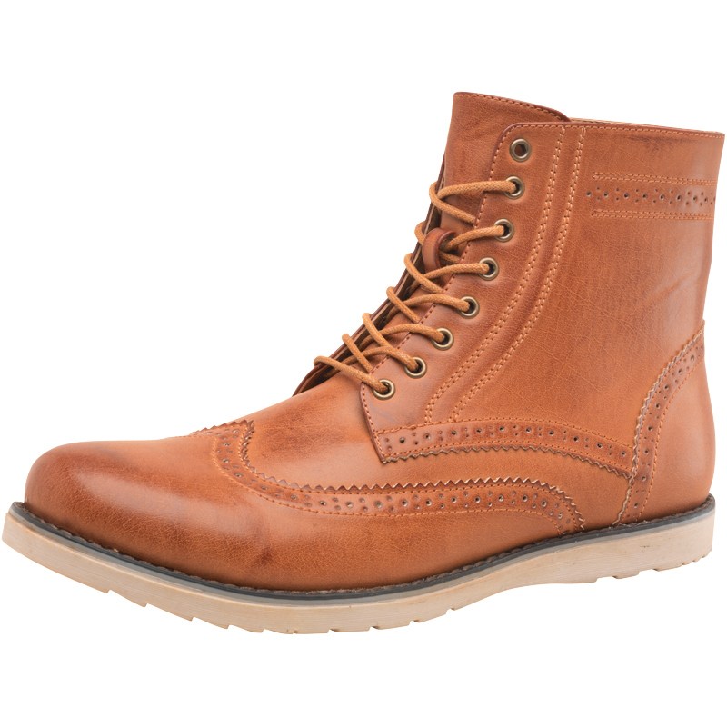 mens tan brogue boots