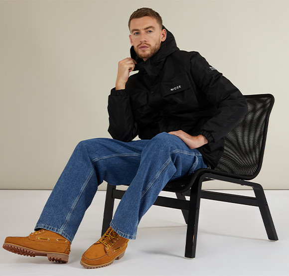 NICCES Mens Hargitay ripstop jacket, carpenter jeans and Timberland boots.