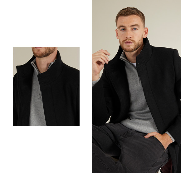 Feraud Mans funnel neck car coat.