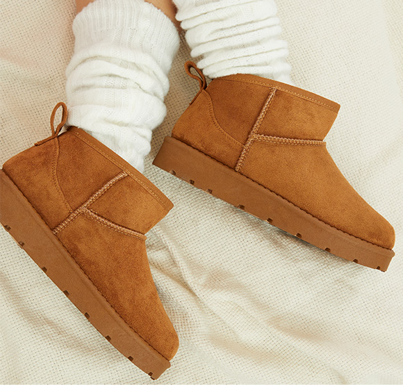 Suede boots.