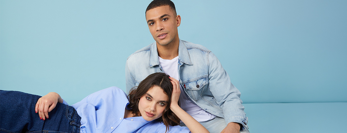 Well dressed couple in spring ready fashion.