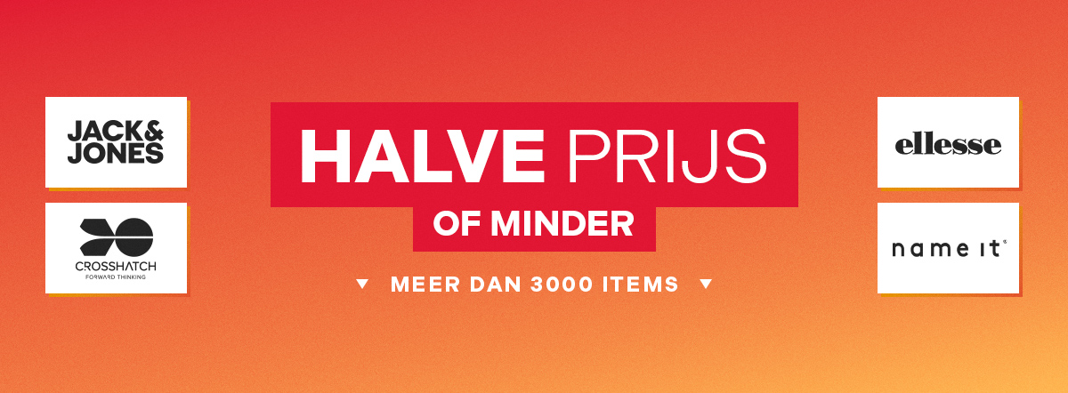 Halve prijs of minder