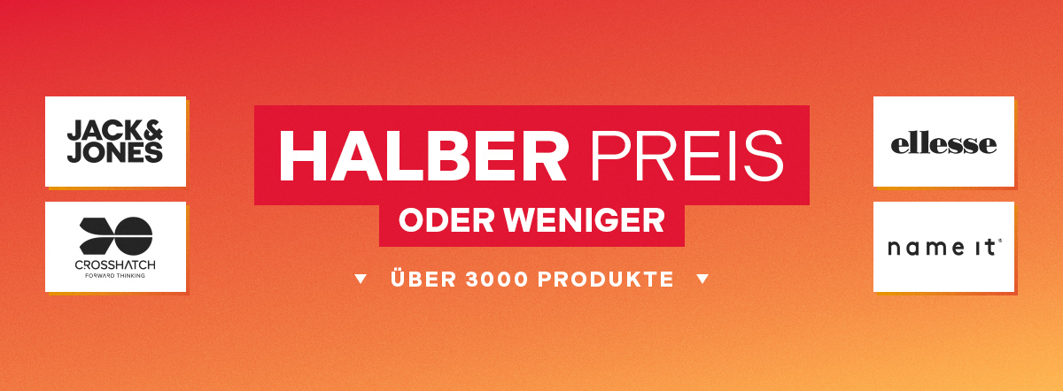 Halber Preis oder weniger