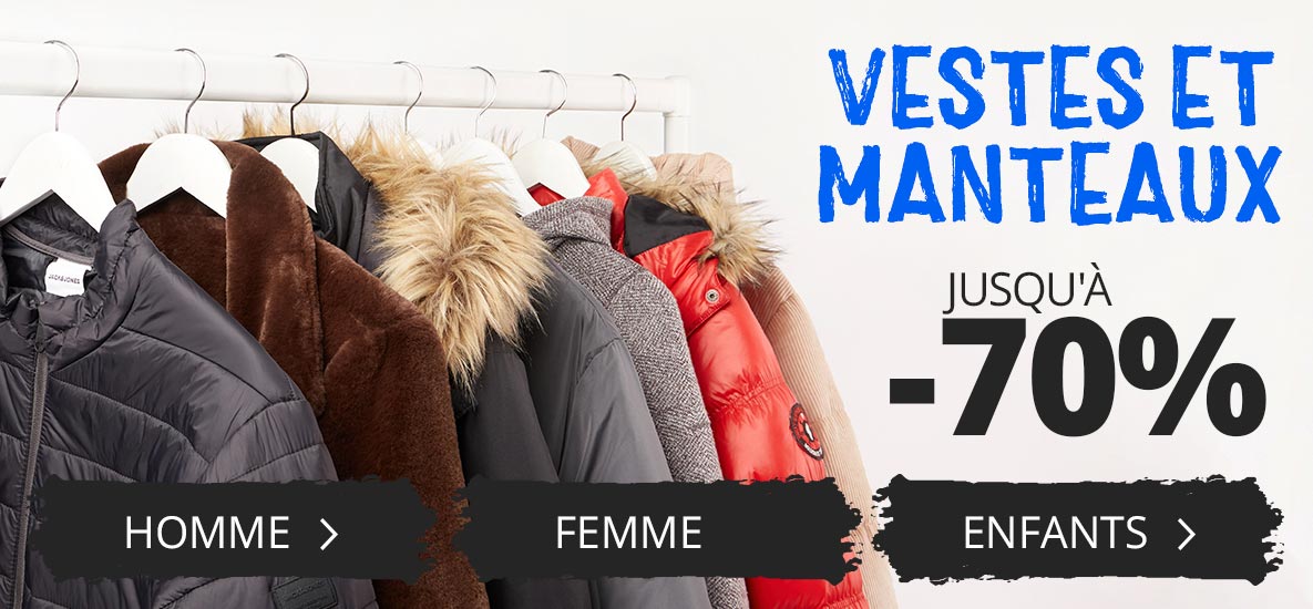 Vestes et manteaux - jusqu'&agrave; -70&percnt;