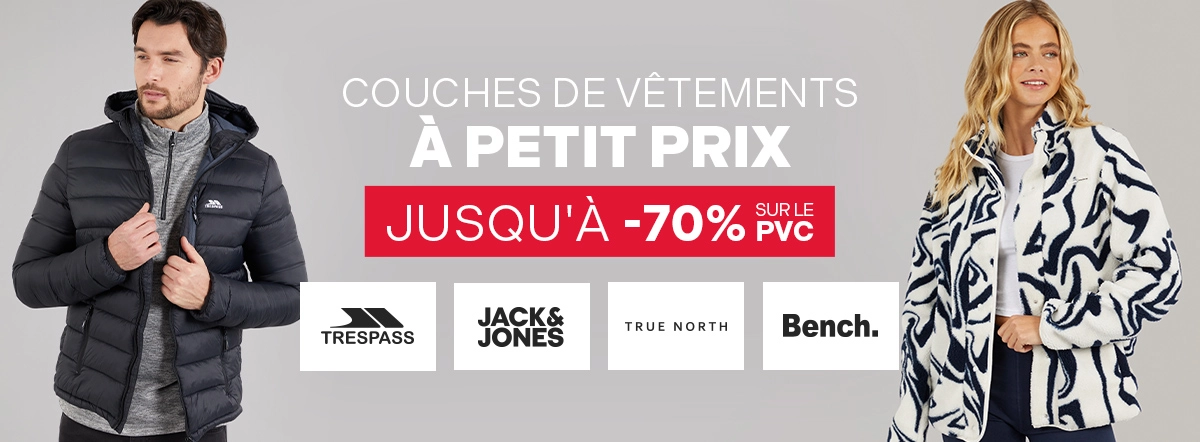 Couches de vêtements à petit prix