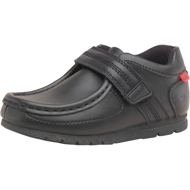 Buy Kickers Boys Fragile Strap Leather Shoes Black at MandM Direct